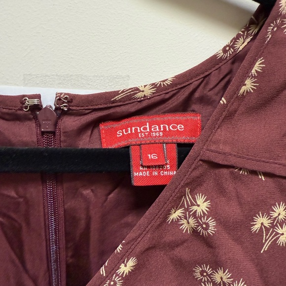 Silk Sundance Plum Floral Maxi  Dress w/ Fitted Bodice & Ruffled Hem Size 16 - Picture 4 of 6